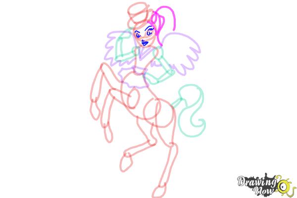 How to Draw Avea Trotter from Monster High Freaky Fusion - Step 11