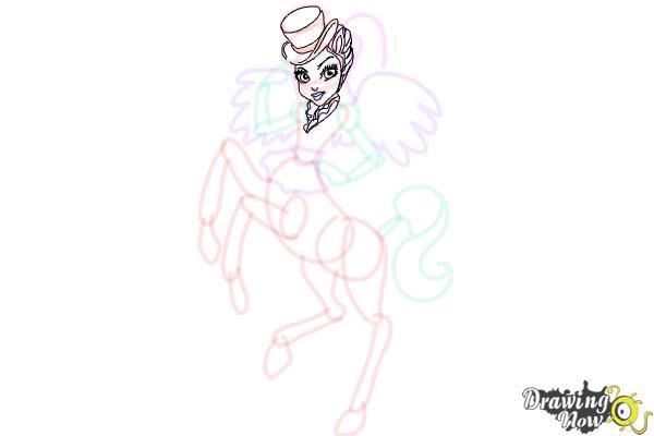 How to Draw Avea Trotter from Monster High Freaky Fusion - Step 12