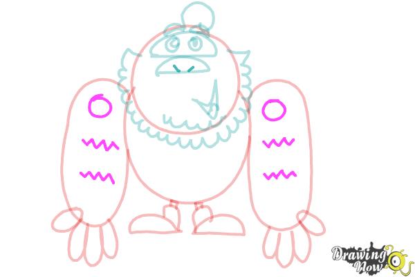 How to Draw Mr. Yeti from Candy Crush - Step 10