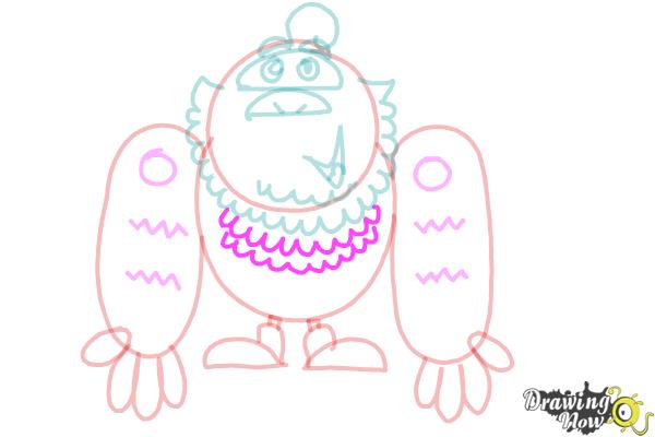 How to Draw Mr. Yeti from Candy Crush - Step 11