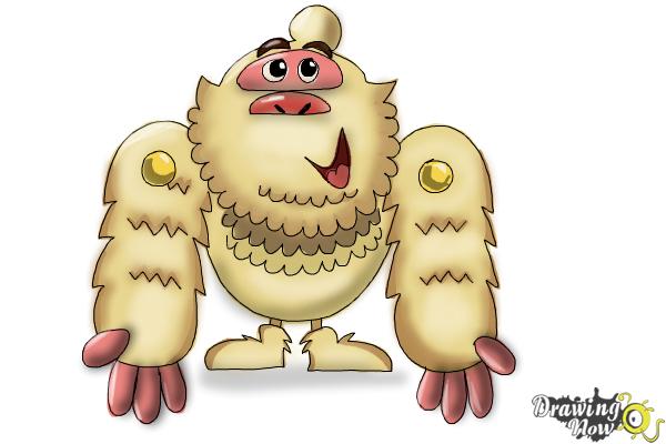 How to Draw Mr. Yeti from Candy Crush - Step 13