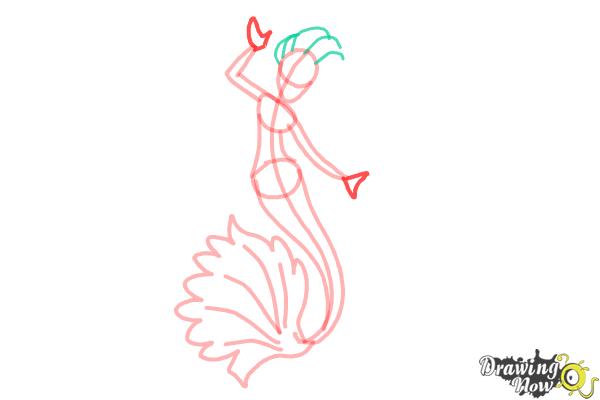 How to Draw Sirena Von Boo from Monster High Freaky Fusion - Step 6