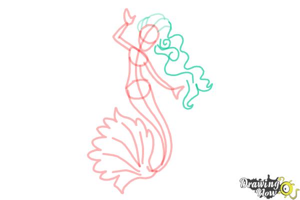 How to Draw Sirena Von Boo from Monster High Freaky Fusion - Step 7