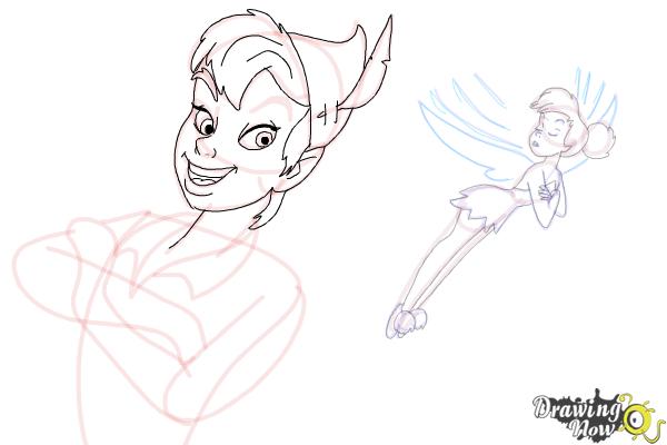 How to Draw Peter Pan And Tinkerbell - Step 15