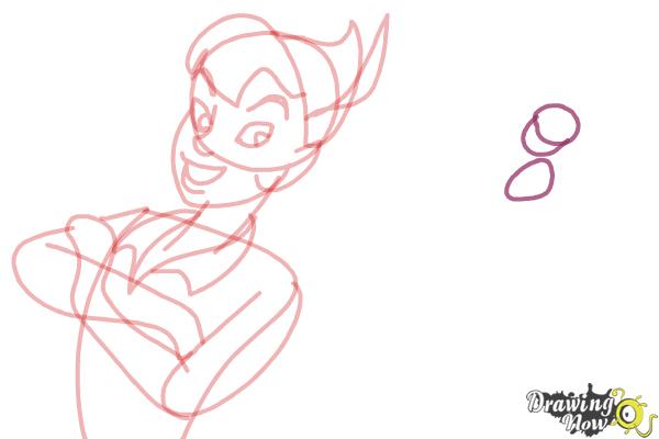 How to Draw Peter Pan And Tinkerbell - Step 7