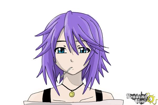 How to Draw Mizore Shirayuki from Rosario + Vampire - Step 15