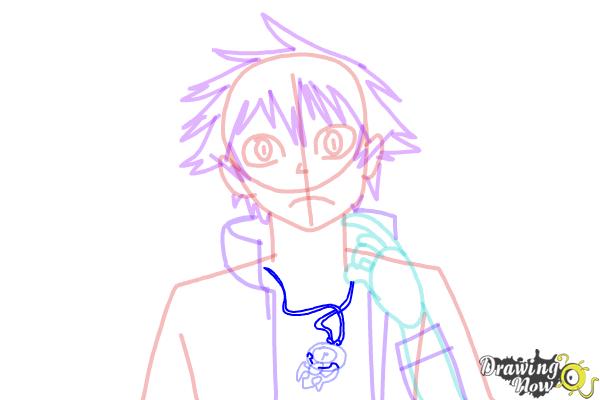 How to Draw Raku Ichijo from Nisekoi: False Love - Step 10