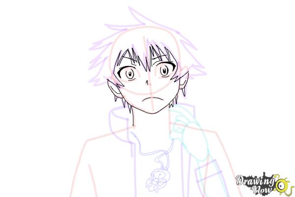 How to Draw Raku Ichijo from Nisekoi: False Love - Step 11