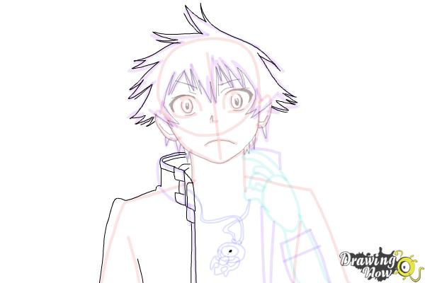 How to Draw Raku Ichijo from Nisekoi: False Love - Step 12