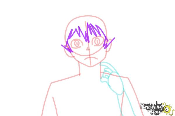 How to Draw Raku Ichijo from Nisekoi: False Love - Step 6