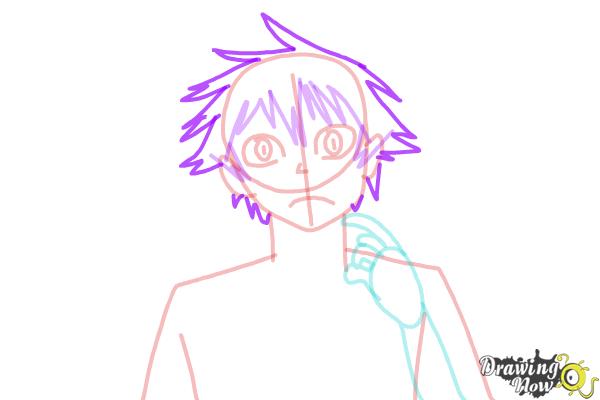 How to Draw Raku Ichijo from Nisekoi: False Love - Step 7