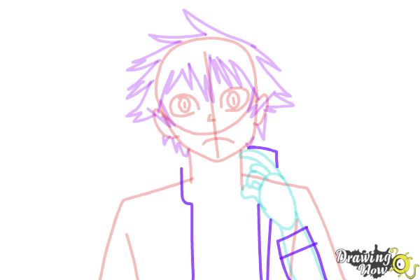 How to Draw Raku Ichijo from Nisekoi: False Love - Step 8