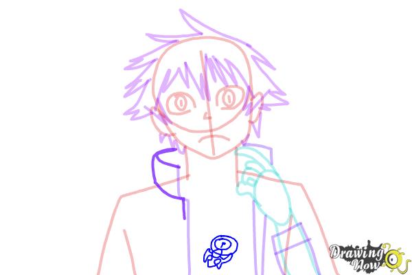 How to Draw Raku Ichijo from Nisekoi: False Love - Step 9