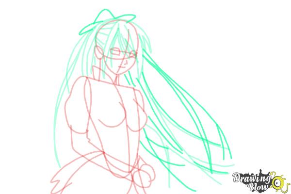 How to Draw Akasha Bloodriver from Rosario + Vampire - Step 10