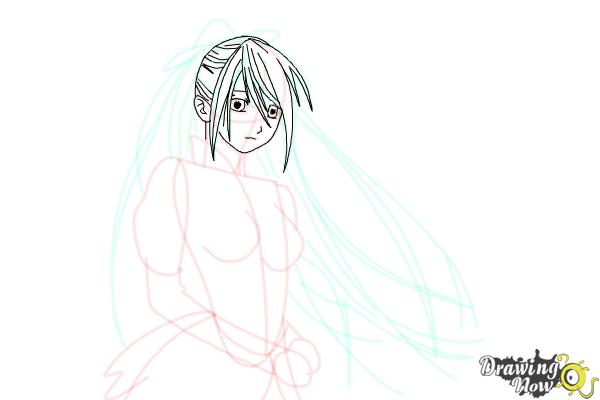 How to Draw Akasha Bloodriver from Rosario + Vampire - Step 11