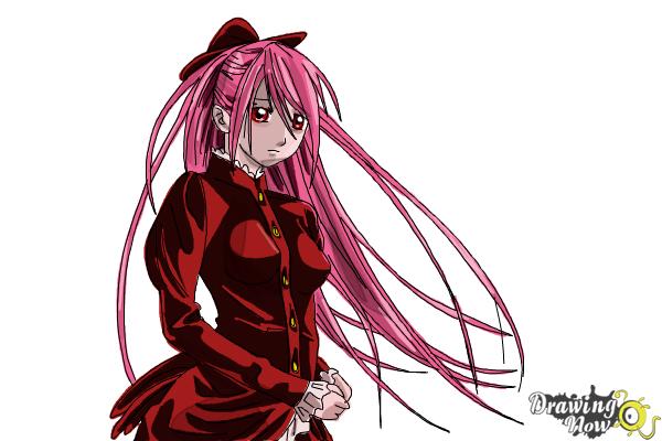 How to Draw Akasha Bloodriver from Rosario + Vampire - Step 15