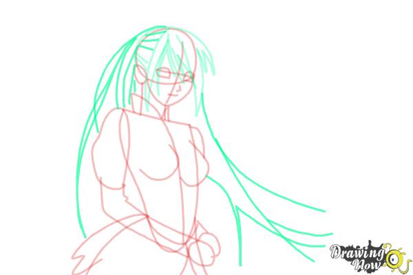 How to Draw Akasha Bloodriver from Rosario + Vampire - Step 9