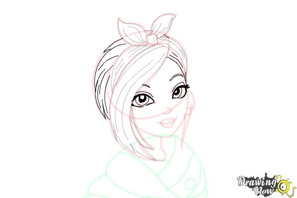 How to Draw Poppy O'Hair from Ever After High - Step 11