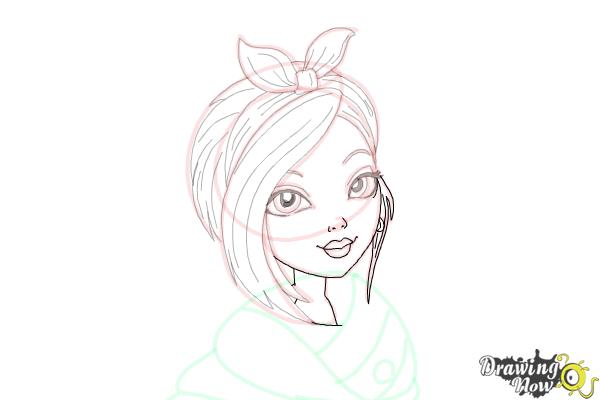How to Draw Poppy O'Hair from Ever After High - Step 12