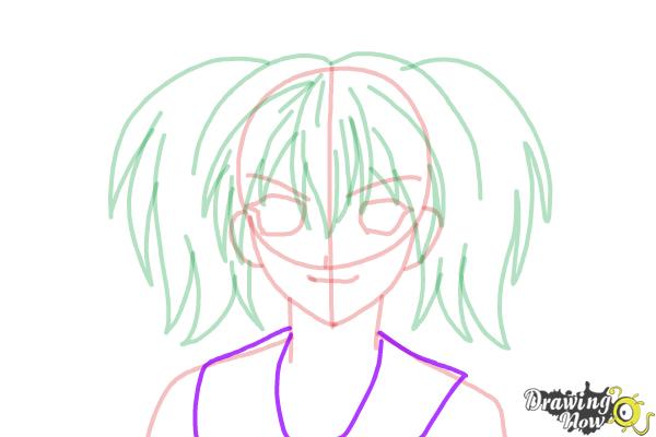 How to Draw Kokoa Shuzen from Rosario + Vampire - Step 9