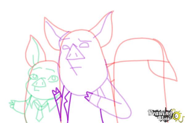 How to Draw Three Little Pigs from Ever After High - Step 10