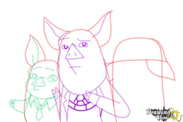 How to Draw Three Little Pigs from Ever After High - Step 11