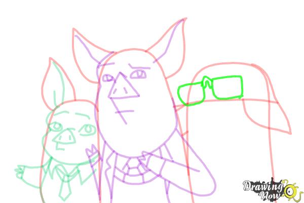How to Draw Three Little Pigs from Ever After High - Step 12