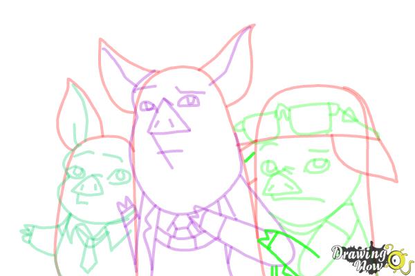 How to Draw Three Little Pigs from Ever After High - Step 16