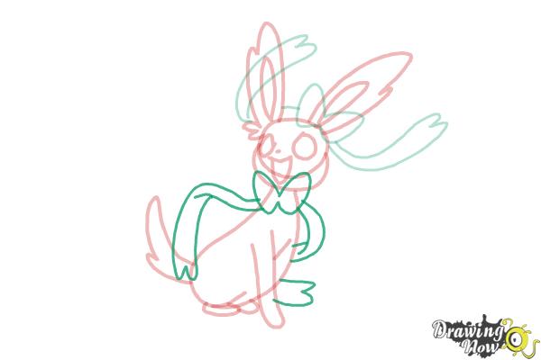 How to Draw Kawaii Sylveon - Step 8