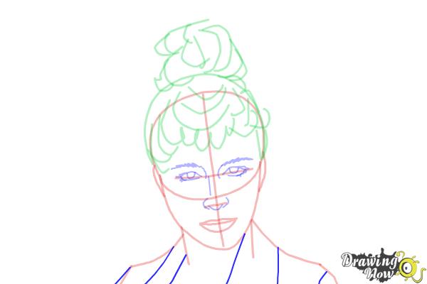 How to Draw Kiesza - Step 12