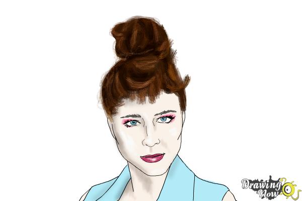 How to Draw Kiesza - Step 14