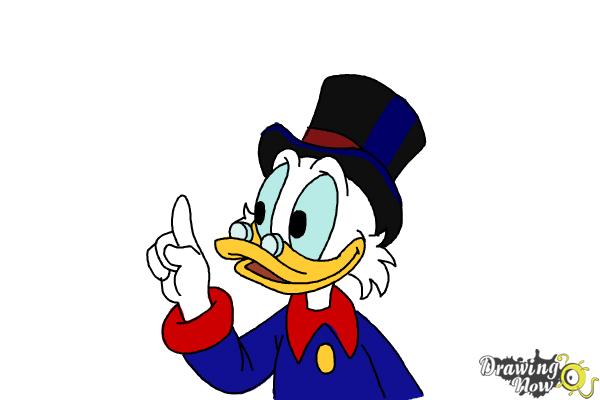 How to Draw Dagobert Duck, Scrooge Mcduck - Step 14