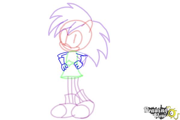 How to Draw Sonia The Hedgehog from Sonic - Step 11