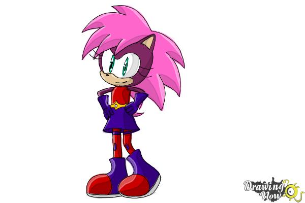 How to Draw Sonia The Hedgehog from Sonic - Step 13