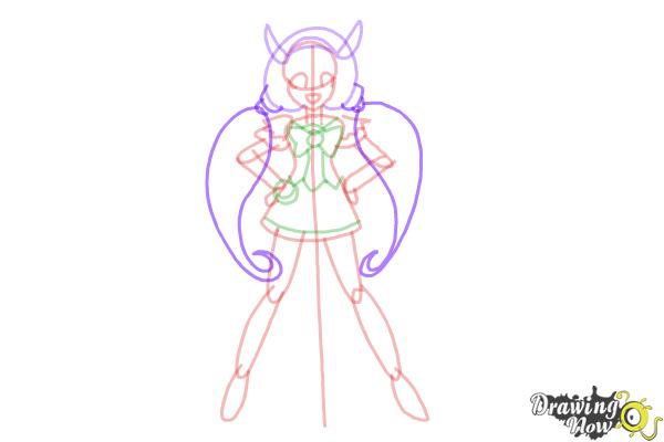 How to Draw Cure Happy, Hoshizora Miyuki from Smile Pretty Cure! - Step 10