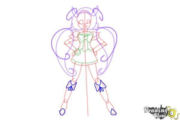 How to Draw Cure Happy, Hoshizora Miyuki from Smile Pretty Cure! - Step 11