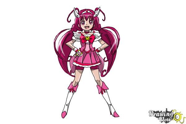 How to Draw Cure Happy, Hoshizora Miyuki from Smile Pretty Cure! - Step 14