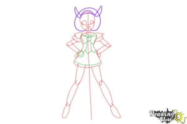 How to Draw Cure Happy, Hoshizora Miyuki from Smile Pretty Cure! - Step 9