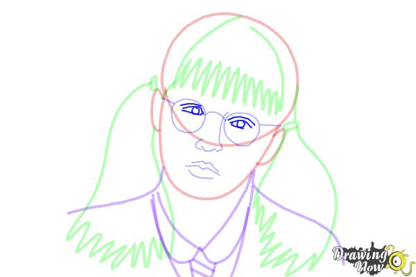 How to Draw Moaning Myrtle from Harry Potter And The Chamber Of Secrets - Step 12