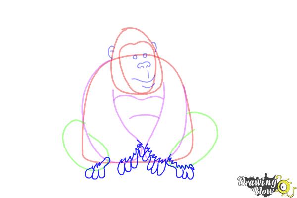 How to Draw a Gorilla For Kids - Step 6