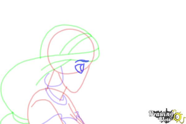 How to Draw Jasmine And Aladdin - Step 8