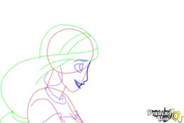 How to Draw Jasmine And Aladdin - Step 9