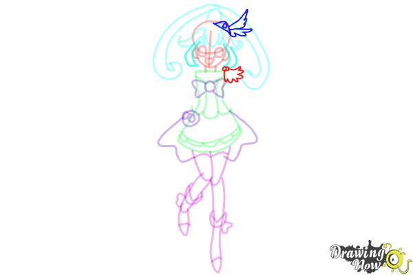 How to Draw Cure Peace, Kise Yayoi Smile Pretty Cure! - Step 13