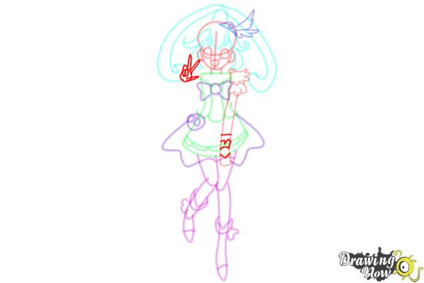 How to Draw Cure Peace, Kise Yayoi Smile Pretty Cure! - Step 15