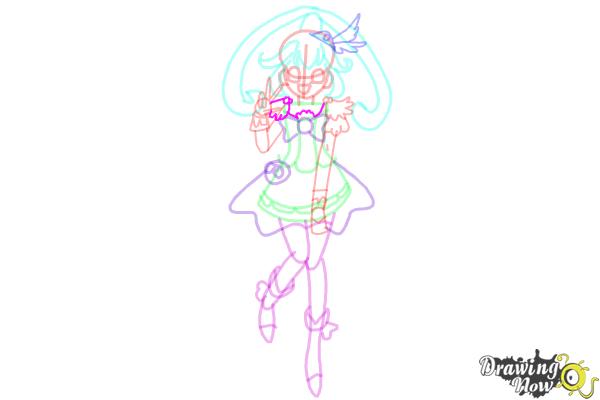 How to Draw Cure Peace, Kise Yayoi Smile Pretty Cure! - Step 17