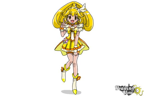 How to Draw Cure Peace, Kise Yayoi Smile Pretty Cure! - Step 19