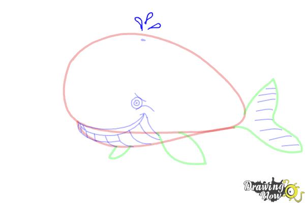 How to Draw a Whale For Kids - Step 10