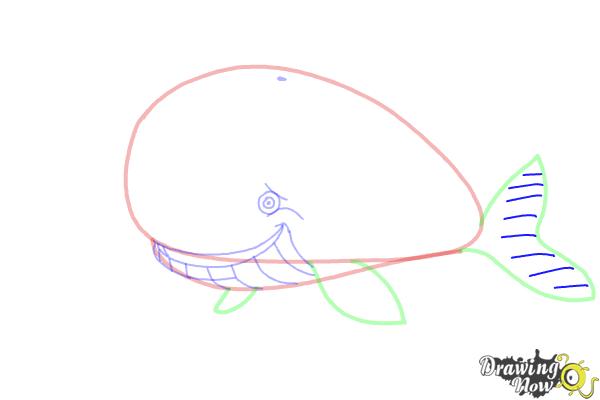 How to Draw a Whale For Kids - Step 9