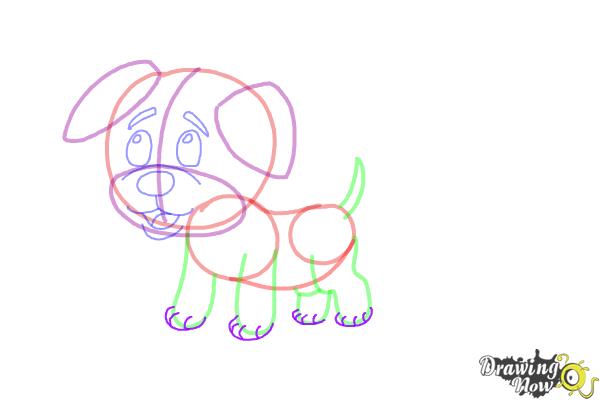 How to Draw a Baby Dog - Step 9