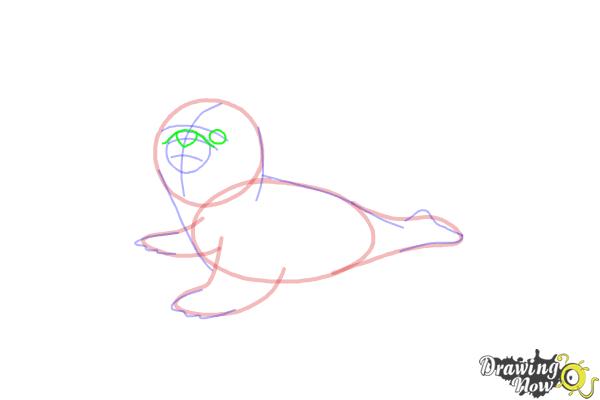 How to Draw a Baby Seal - Step 10 How to Draw a Baby Seal - Step 10